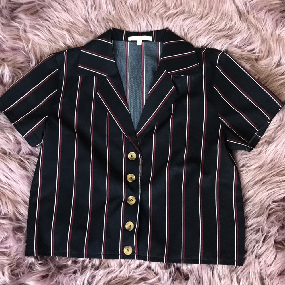 Striped button up